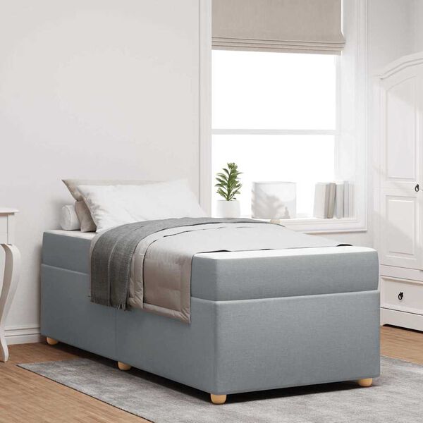 vidaXL R&aacute;m postele s matracmi Svetlosiv&aacute; 80 x 200 cm l&aacute;tka