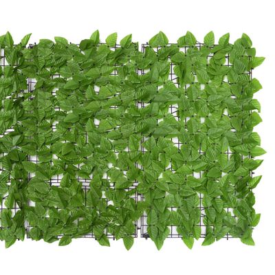 vidaXL Balkónová markíza so zelenými listami 400x100 cm