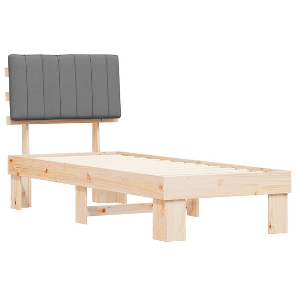 vidaXL R&aacute;m postele s čal&uacute;nen&yacute;m čelom Svetlosiv&aacute; 80 x 200 cm