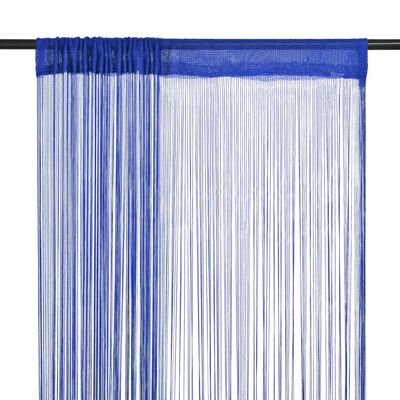 vidaXL Šnúrkový záves, 2 ks, 140x250 cm, modrý