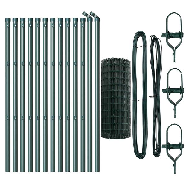 vidaXL Plot s podperou Zelen&aacute; 0,8 x 25 m Ocel a PVC