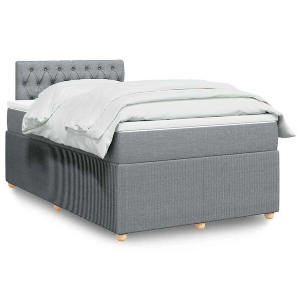 vidaXL Boxspring posteľ s matracom bledosiv&aacute; 120x200 cm l&aacute;tka