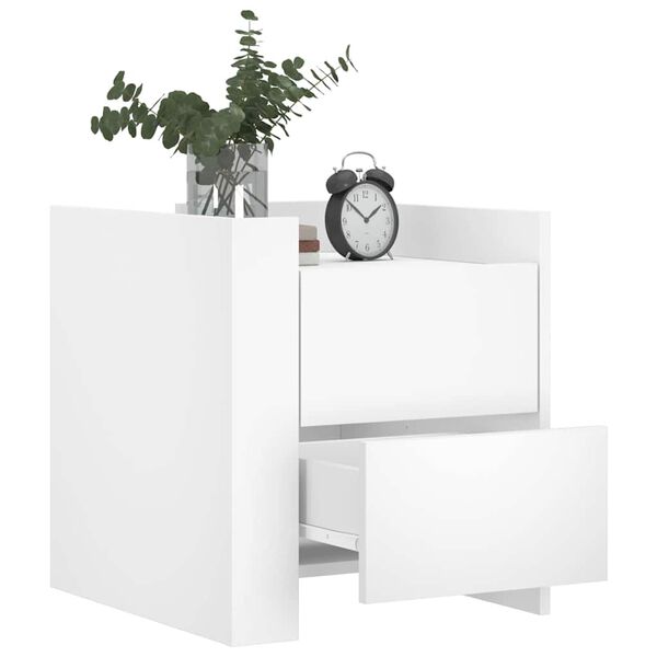 vidaXL Nočný stolík biely 45x50x50 cm kompozitné drevo