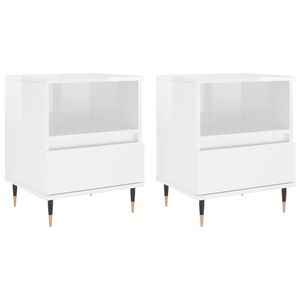 vidaXL Nočn&eacute; stol&iacute;ky 2 ks leskl&eacute; biele 40x35x50 cm kompozitn&eacute; drevo