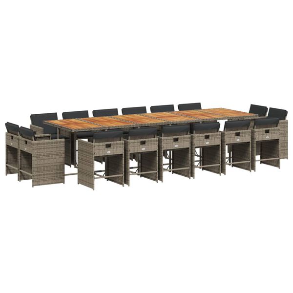 vidaXL 17-dielna z&aacute;hradn&aacute; jed&aacute;lensk&aacute; s&uacute;prava s vank&uacute;&scaron;mi siv&aacute; polyratan