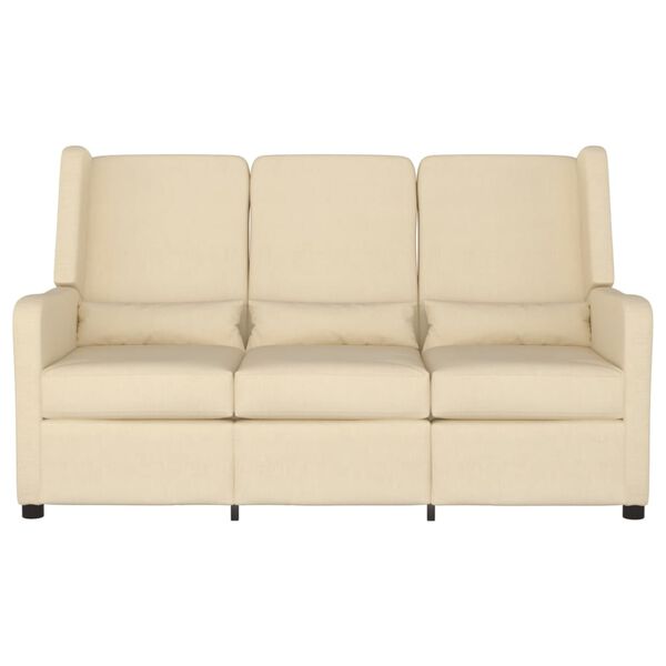 vidaXL 3-miestne skl&aacute;pacie kreslo kr&eacute;mov&eacute; l&aacute;tkov&eacute;