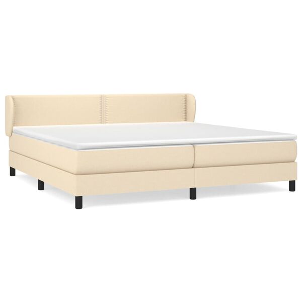 vidaXL Boxspring posteľ s matracom kr&eacute;mov&aacute; 200x200 cm l&aacute;tka