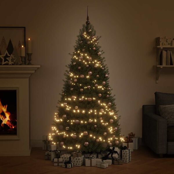 vidaXL 60-dielna sada vianočn&yacute;ch g&uacute;ľ so &scaron;picom a 150 LED ružovo-zlat&aacute;