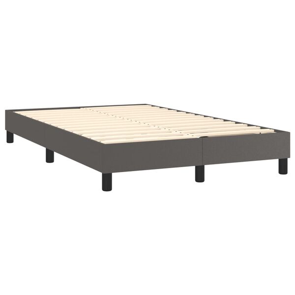 vidaXL Boxspring posteľ s matracom siv&aacute; 120x200 cm umel&aacute; koža
