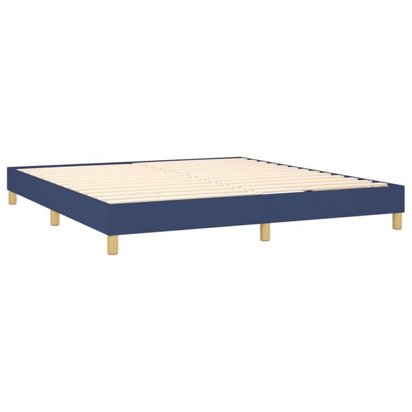 vidaXL Posteľný rám boxspring s matracom modrý 160x200 cm látka