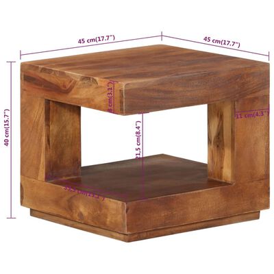 vidaXL Konferenčný stolík 45x45x40 cm masívne akáciové drevo