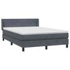vidaXL Posteľn&yacute; r&aacute;m boxspring s matracom tmavosiv&yacute; 140x210 cm zamat