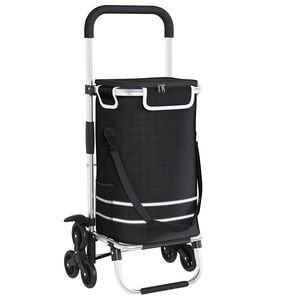 vidaXL N&aacute;kupn&yacute; voz&iacute;k 1 Čierna 47 x 39 x 100,5 cm Oxfordsk&aacute; tkanina