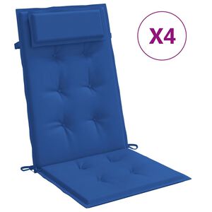 vidaXL Podu&scaron;ky na stoličky s vysok&yacute;m operadlom 4 ks kr&aacute;ľ. modr&eacute; l&aacute;tka