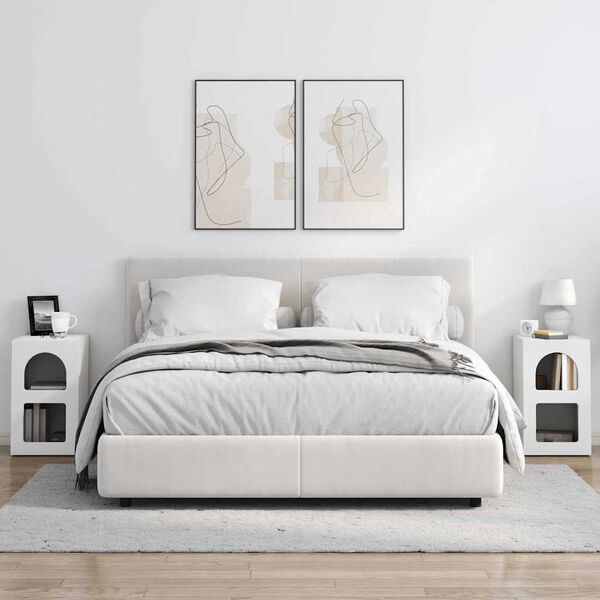 vidaXL Nočn&yacute; stol&iacute;k 2 pcs Biela 29,5 x 33,5 x 50 cm Kompozitn&eacute; drevo