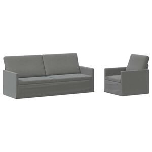 vidaXL Sada pohoviek 2 pcs Tmavosiv&aacute; Zamat
