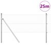 vidaXL Plot s stĺpmi Strieborná 0.4 x 25 m Oceľ