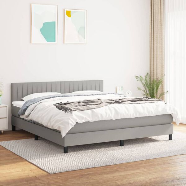 vidaXL Boxspring posteľ s matracom svetlosiv&aacute; 100x200 cm l&aacute;tka