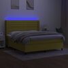 vidaXL Posteľ boxsping s matracom a LED zelen&aacute; 180x200 cm l&aacute;tka