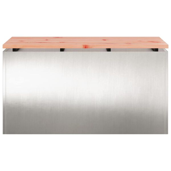 vidaXL Z&aacute;hradn&aacute; lavička Strieborn&aacute; 80 x 40 x 43 cm Nehrdzavej&uacute;ca oceľ