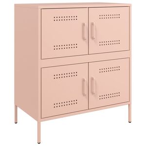 vidaXL Komoda ružov&aacute; 68x39x79 cm oceľ