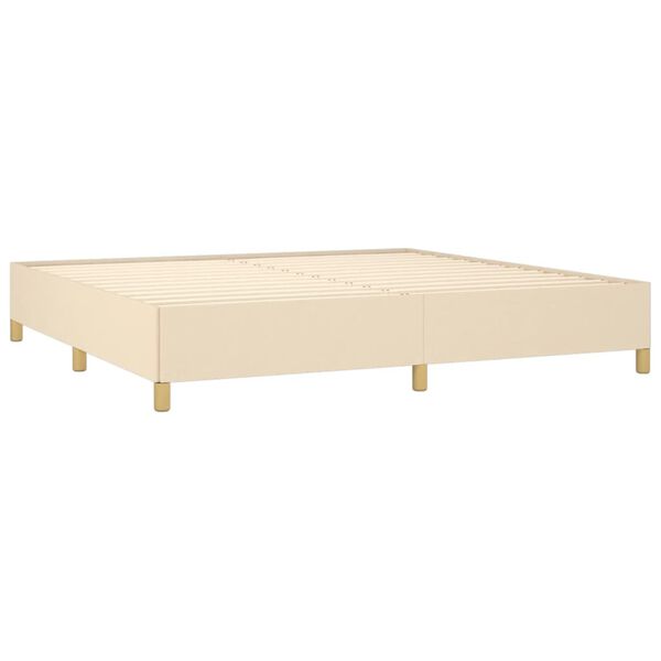 vidaXL Boxspring posteľ s matracom kr&eacute;mov&aacute; 200x200 cm l&aacute;tka