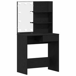 vidaXL Toaletn&yacute; stol&iacute;k Čierny dub 74,5 x 40 x 141 cm Kompozitn&eacute; drevo