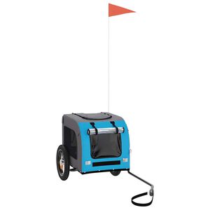 vidaXL Cyklovoz&iacute;k pre zvierat&aacute;, modro siv&yacute;, oxfordsk&aacute; l&aacute;tka, železo