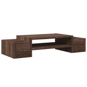 vidaXL Stojan na monitor s policou hned&yacute; dub 70x27x15 cm kompoz. drevo