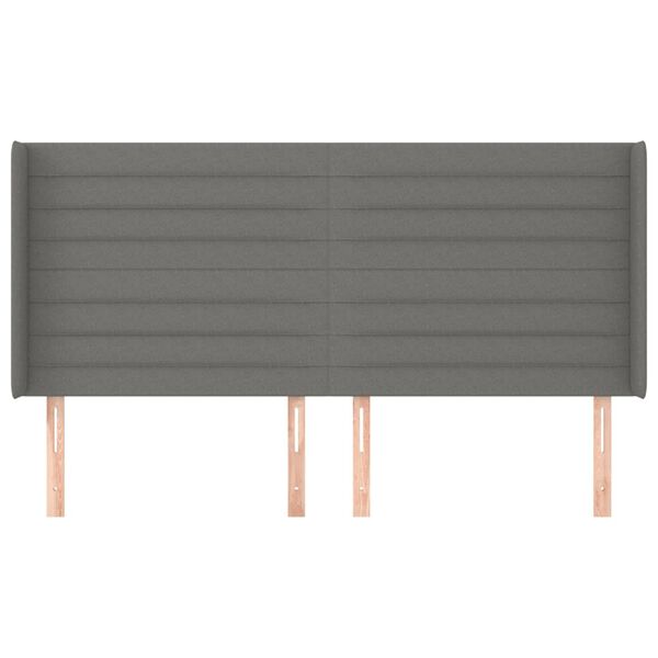 vidaXL Čelo postele so záhybmi tmavosivé 183x16x118/128 cm látka
