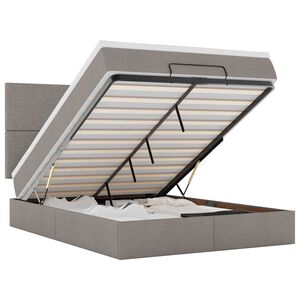 vidaXL Osmansk&aacute; posteľ s matracom sivohned&aacute; 140x200 cm l&aacute;tka