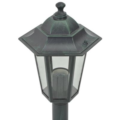 vidaXL Záhradné stĺpové lampy 6 ks E27 110 cm hliníkové tmavozelené