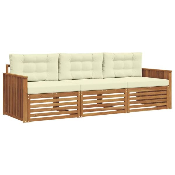 vidaXL Z&aacute;hradn&aacute; s&uacute;prava gaučov s vank&uacute;&scaron;om 3 pcs Pr&iacute;rodn&aacute; a kr&eacute;mov&aacute;