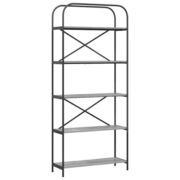 vidaXL Reg&aacute;l na knihy Siv&yacute; Sonoma 80 x 30 x 183 cm Kompozitn&eacute; drevo