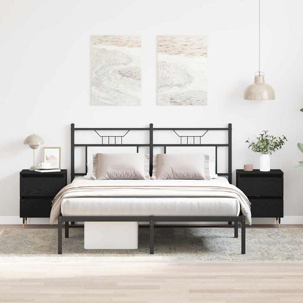 vidaXL Nočný stolík 2 pcs Čierny dub 40 x 35 x 50 cm Kompozitné drevo