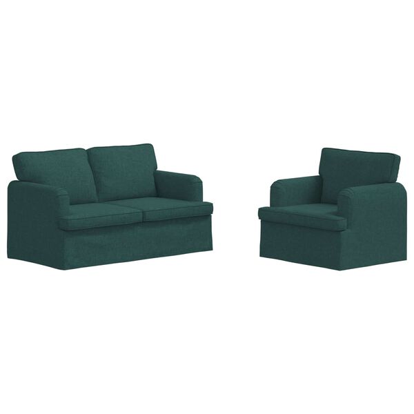 vidaXL Pohovka 2 pcs Tmavozelen&aacute; 144 x 80 x 85 cm l&aacute;tka