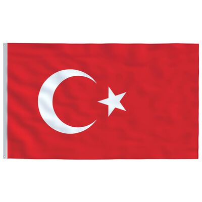 vidaXL Turecká vlajka a tyč 6,23 m hliník