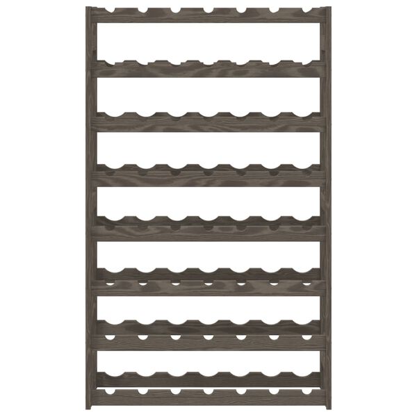 vidaXL Stojan na víno na 56 fliaš sivý masívna borovica