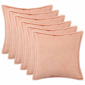 vidaXL Poťah na podložku 6 pcs HOUTEN Ružov&aacute; 30 x 30 cm Boucl&eacute;