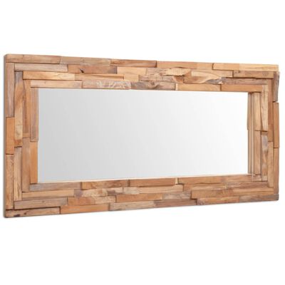 vidaXL Dekoratívne zrkadlo, teakové drevo 120x60 cm, obdĺžnikové