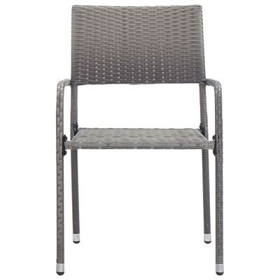 vidaXL Vonkajšie jedálenské stoličky 2 ks, sivé, polyratan