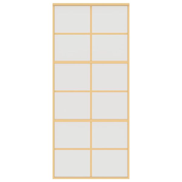 vidaXL Posuvné dvere zlaté 90x205 cm matné ESG sklo a hliník