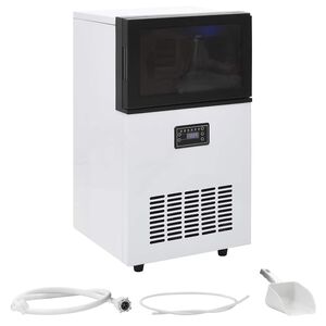 vidaXL V&yacute;robn&iacute;k ľadov&yacute;ch kociek čierny 45 kg / 24 h