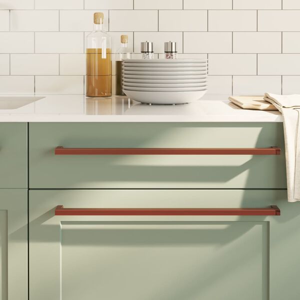 vidaXL Rukov&auml;te na skrinku 10 ks bronzov&eacute; 480 mm nehrdzavej&uacute;ca oceľ