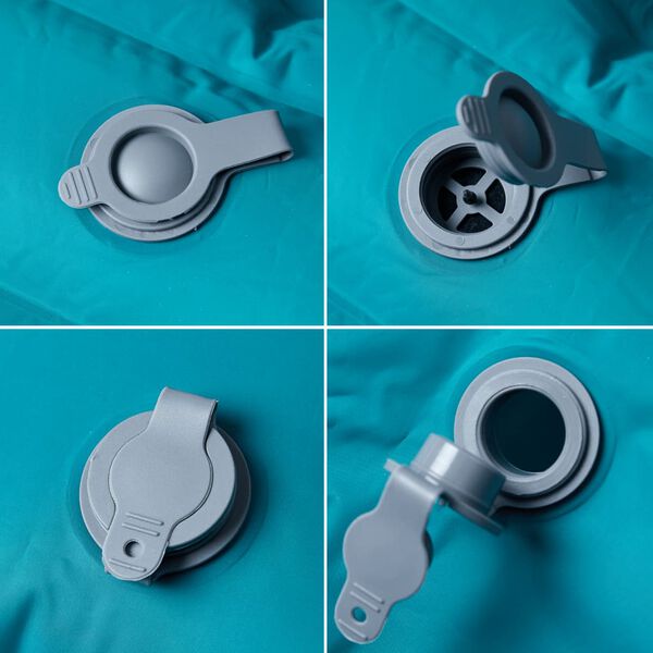 vidaXL Samonafukovací kempingový matrac s vankúšmi, 2 osoby, modrý