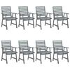 vidaXL Z&aacute;hradn&eacute; jed&aacute;lensk&eacute; stoličky s vank&uacute;&scaron;mi 8 ks ak&aacute;ciov&yacute; mas&iacute;v