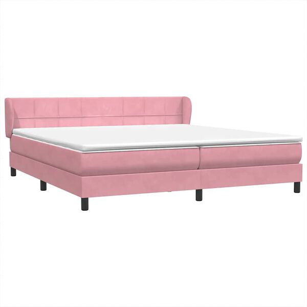 vidaXL Box Spring Posteľ s matracmi Ružov&aacute; 200x210 cm Zamat