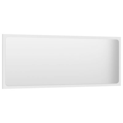 vidaXL Kúpeľňové zrkadlo, biele 100x1,5x37 cm, kompozitné drevo