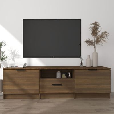 vidaXL TV skrinka hnedý dub 140x35x40 cm spracované drevo