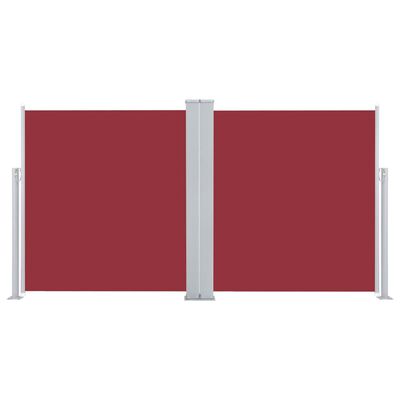 vidaXL Zaťahovacia bočná markíza, červená 140x600 cm